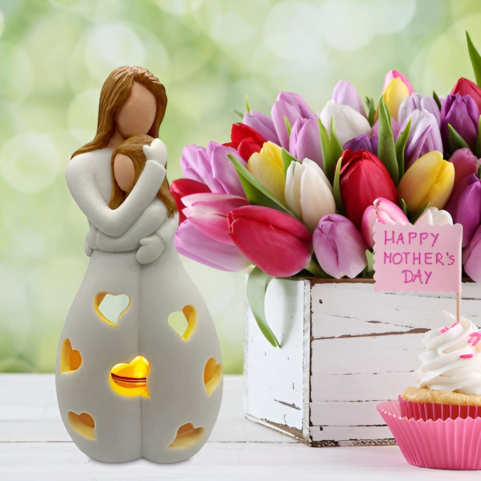 Mother-Daughter Figurine Flickering Candle Holder - LoveGlow
