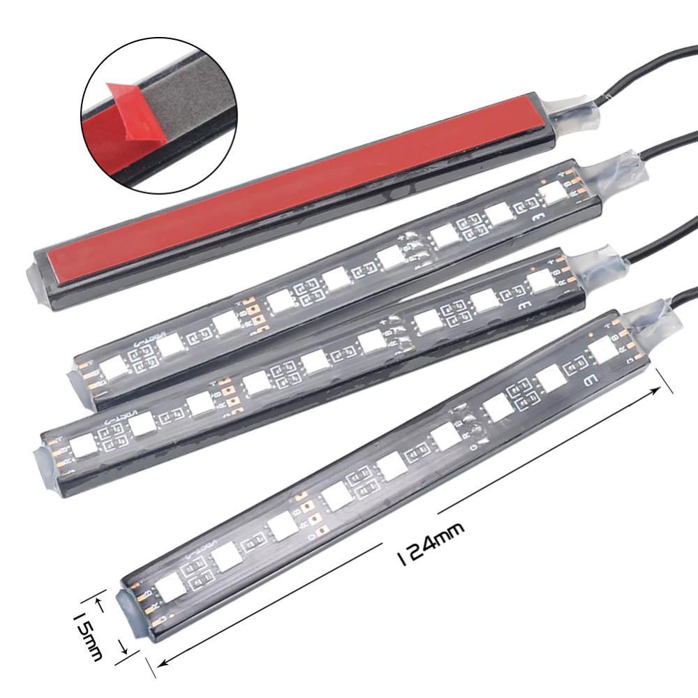Car RGB LED Strip Light Wireless Remote Control and Voice Control