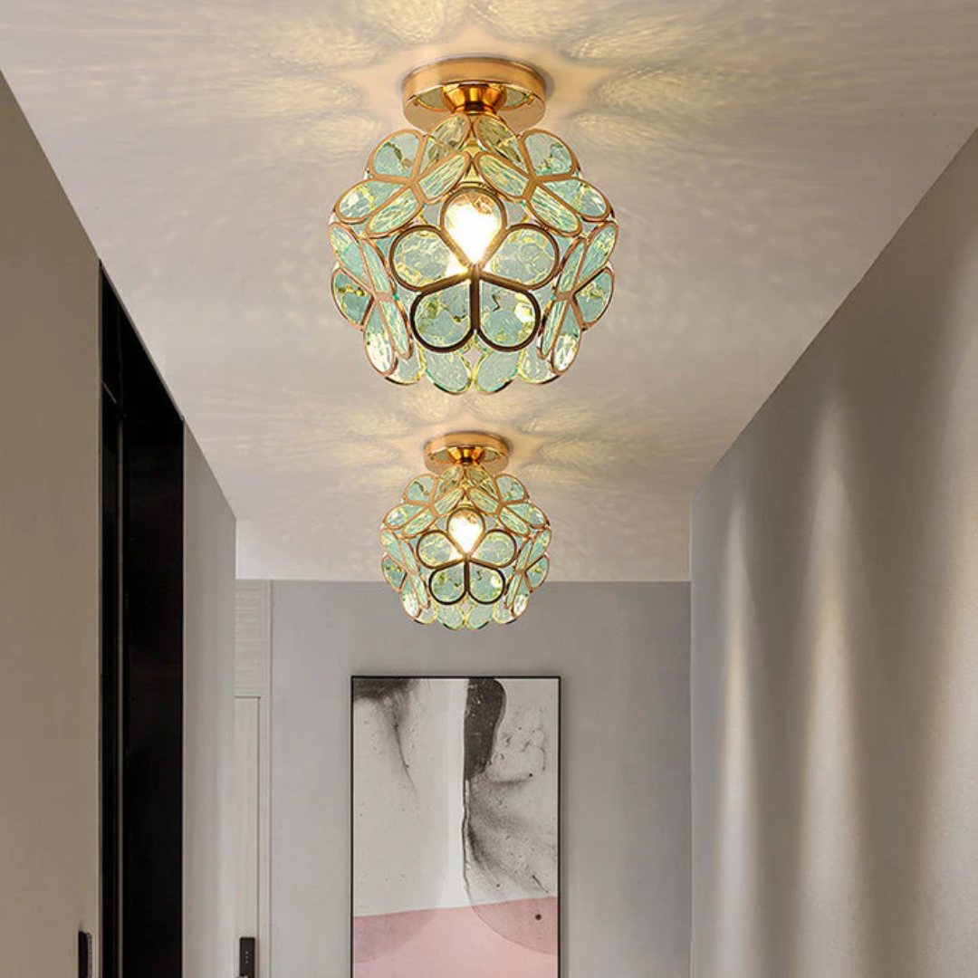Luxurious Glass Flower Ceiling Lamp