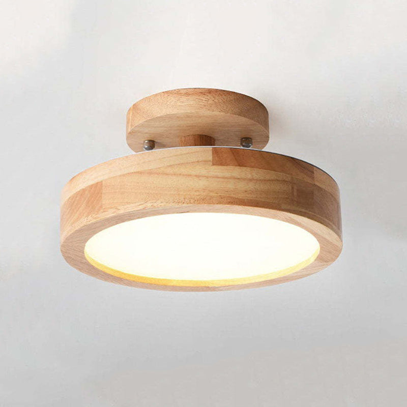 Stylish LED ceiling lamp made of wood and acrylic for bedroom, dining room, and living room