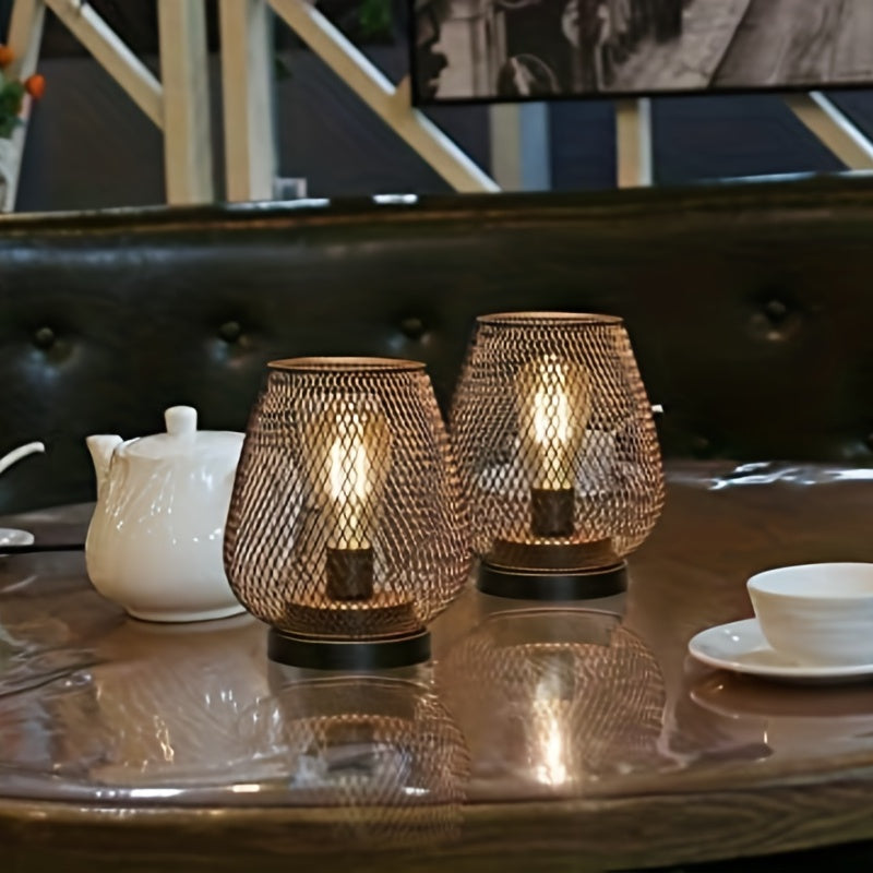 RusticMesh Table Lamp Set Industrial Style and Ambient Lighting