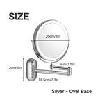 Madigas | Rechargeable wall-mounted shaving mirror | 360° rotation. 1X/10X magnification and adjustable LED lighting for use in the bathroom
