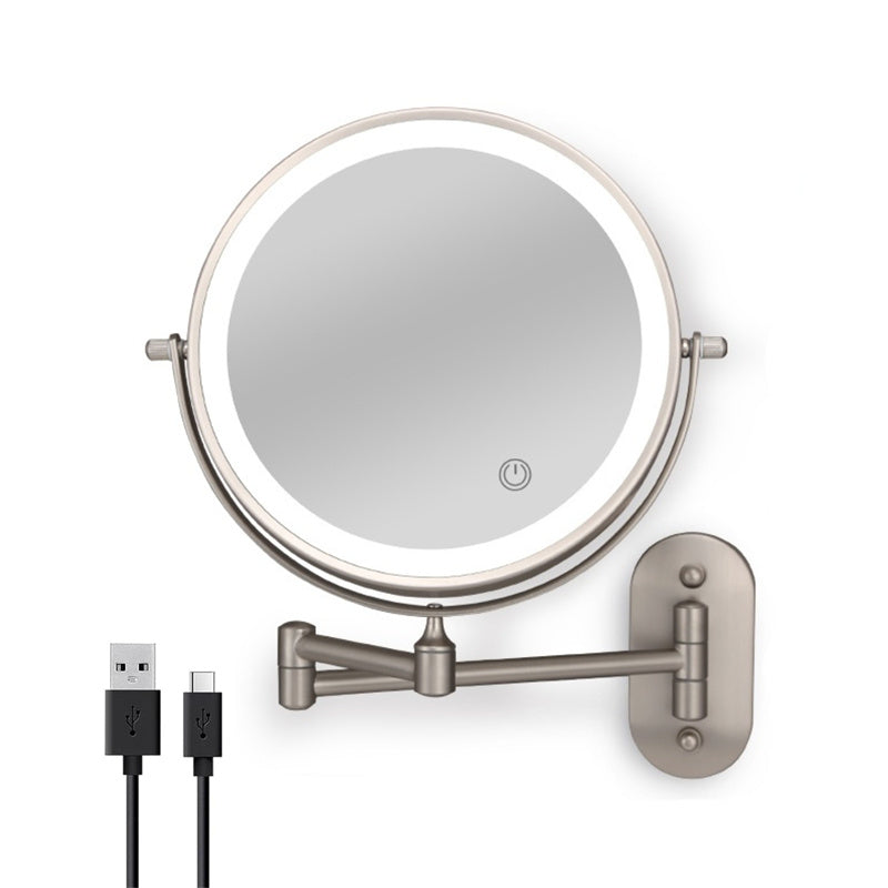 Madigas | Rechargeable wall-mounted shaving mirror | 360° rotation. 1X/10X magnification and adjustable LED lighting for use in the bathroom