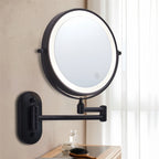 Madigas | Rechargeable wall-mounted shaving mirror | 360° rotation. 1X/10X magnification and adjustable LED lighting for use in the bathroom