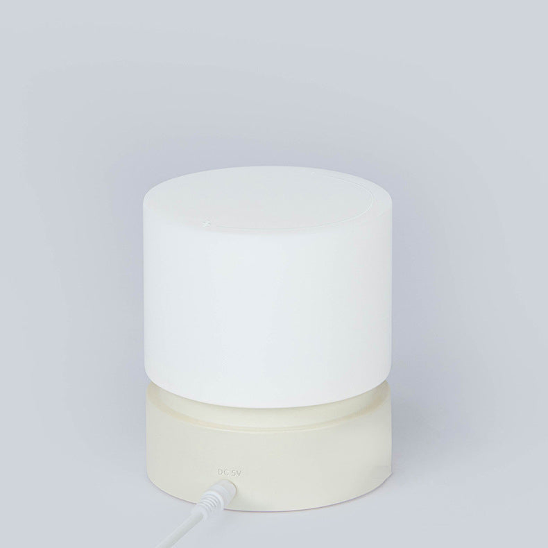 Contemporary Nordic timer rechargeable ABS HIPS silicone cylinder LED table lamp night light for bedside table