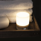 Contemporary Nordic timer rechargeable ABS HIPS silicone cylinder LED table lamp night light for bedside table
