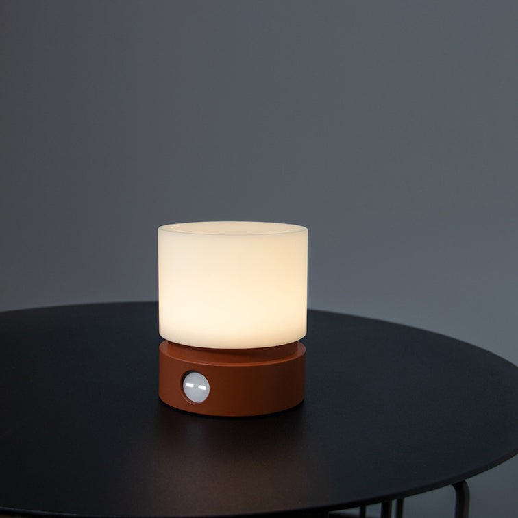 Contemporary Nordic timer rechargeable ABS HIPS silicone cylinder LED table lamp night light for bedside table
