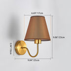 Contemporary Nordic round curved rod iron fabric shade 1-light wall lamp for living room