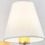 Contemporary Nordic round curved rod iron fabric shade 1-light wall lamp for living room