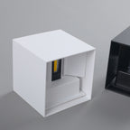 Modern Minimalist Waterproof Cube Up Down Aluminum Glass Induction LED Wall Lamps For Bedroom