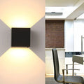 Modern Minimalist Waterproof Cube Up Down Aluminum Glass Induction LED Wall Lamps For Bedroom
