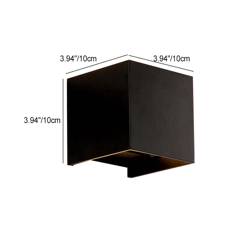 Modern Minimalist Waterproof Cube Up Down Aluminum Glass Induction LED Wall Lamps For Bedroom