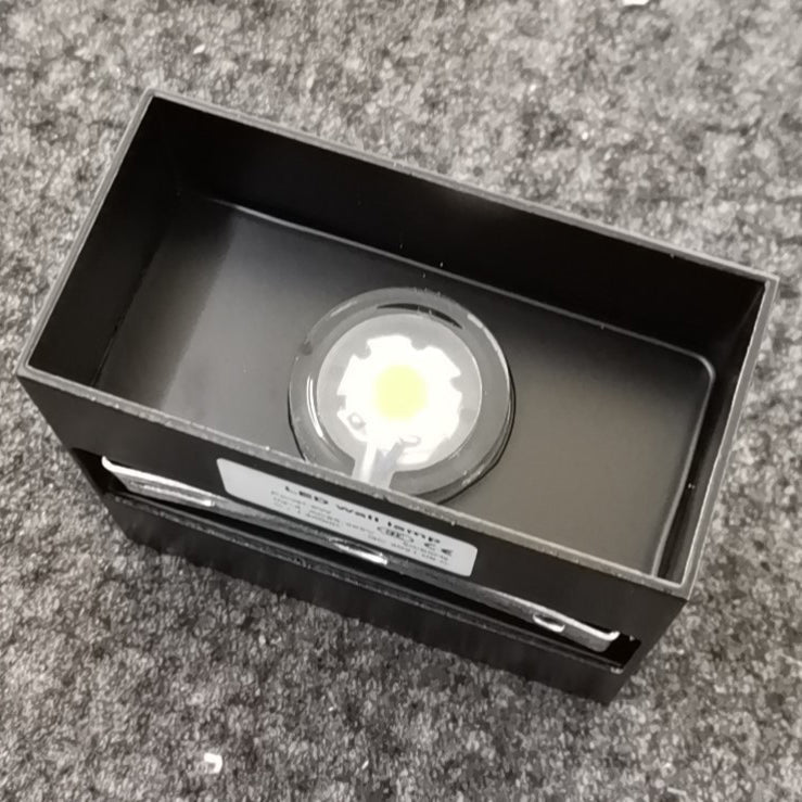 Modern Minimalist Waterproof Cube Up Down Aluminum Glass Induction LED Wall Lamps For Bedroom