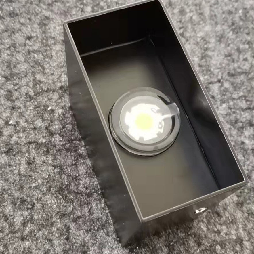 Modern Minimalist Waterproof Cube Up Down Aluminum Glass Induction LED Wall Lamps For Bedroom