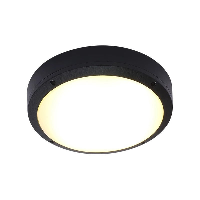 Modern Minimalistic Waterproof Round Aluminum Acrylic LED Outdoor Ceiling Light for Garden