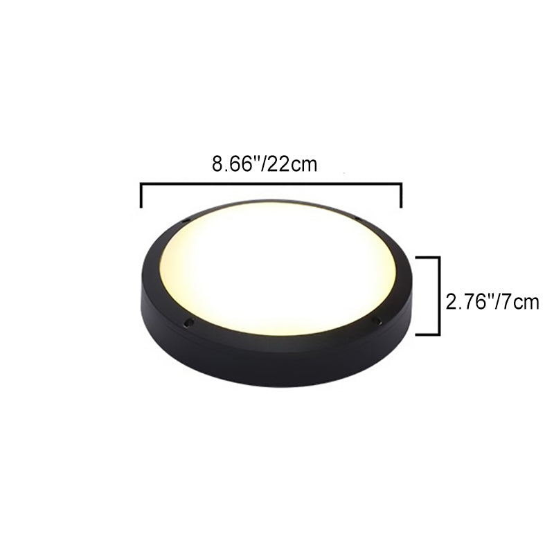 Modern Minimalistic Waterproof Round Aluminum Acrylic LED Outdoor Ceiling Light for Garden