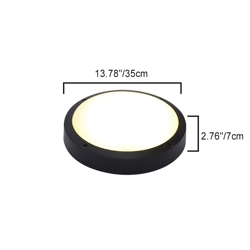 Modern Minimalistic Waterproof Round Aluminum Acrylic LED Outdoor Ceiling Light for Garden