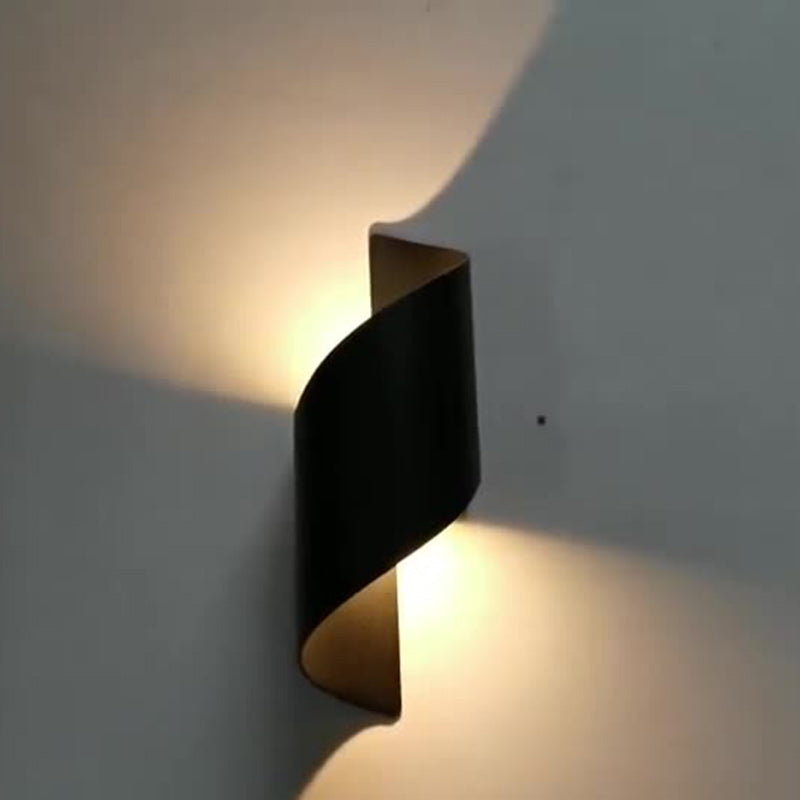 Modern Minimalistic Waterproof Spiral Aluminum Acrylic LED Wall Light for Bedroom