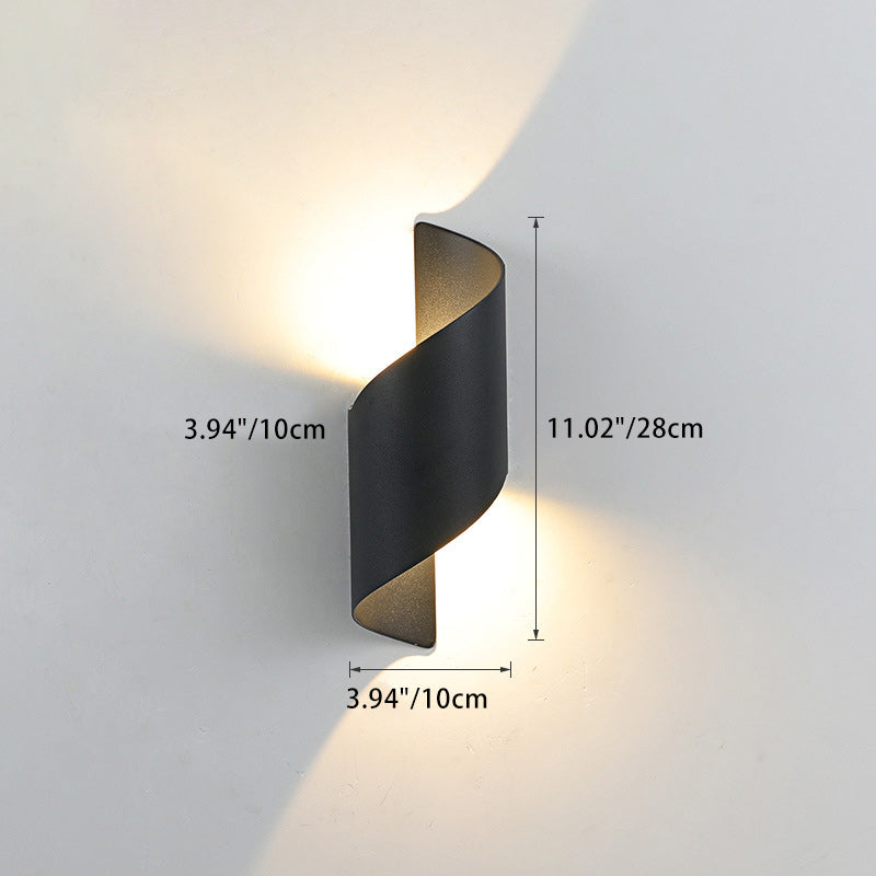 Modern Minimalistic Waterproof Spiral Aluminum Acrylic LED Wall Light for Bedroom