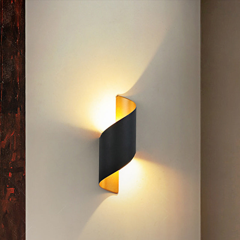 Modern Minimalistic Waterproof Spiral Aluminum Acrylic LED Wall Light for Bedroom