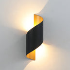 Modern Minimalistic Waterproof Spiral Aluminum Acrylic LED Wall Light for Bedroom
