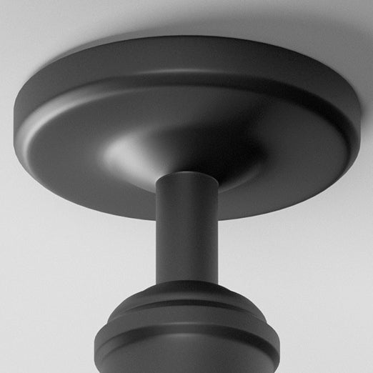 Traditional Vintage Waterproof Outboard Cylinder Disc Base Iron 1-Light Semi-Open Ceiling Light For Outdoor Patio