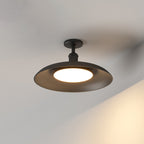 Traditional Vintage Waterproof Outboard Cylinder Disc Base Iron 1-Light Semi-Open Ceiling Light For Outdoor Patio