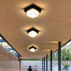 Modern Minimalist Waterproof Square Round Cylinder Die-cast Aluminum Acrylic LED Flush Mount Ceiling Light For Outdoor Patio