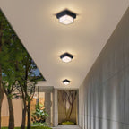Modern Minimalist Waterproof Square Round Cylinder Die-cast Aluminum Acrylic LED Flush Mount Ceiling Light For Outdoor Patio