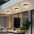 Modern Minimalist Waterproof Square Round Cylinder Die-cast Aluminum Acrylic LED Flush Mount Ceiling Light For Outdoor Patio
