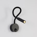Modern Minimalistic Iron Round Flexible Bend Tube LED Reading Lamp Wall Light for Bedroom