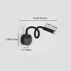Modern Minimalistic Iron Round Flexible Bend Tube LED Reading Lamp Wall Light for Bedroom