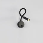 Modern Minimalistic Iron Round Flexible Bend Tube LED Reading Lamp Wall Light for Bedroom