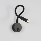 Modern Minimalistic Iron Round Flexible Bend Tube LED Reading Lamp Wall Light for Bedroom