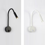 Modern Minimalistic Iron Round Flexible Bend Tube LED Reading Lamp Wall Light for Bedroom