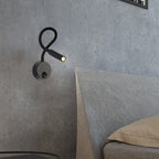 Modern Minimalistic Iron Round Flexible Bend Tube LED Reading Lamp Wall Light for Bedroom