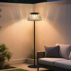 Contemporary Industrial Waterproof Solar USB Iron Glass Outdoor LED Floor Lamp For Garden