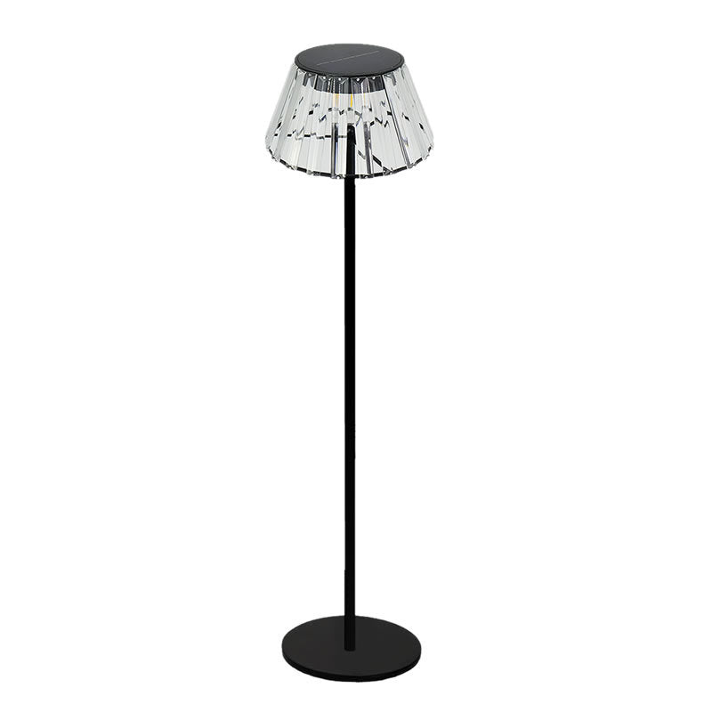 Contemporary Industrial Waterproof Solar USB Iron Glass Outdoor LED Floor Lamp For Garden