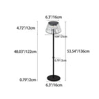 Contemporary Industrial Waterproof Solar USB Iron Glass Outdoor LED Floor Lamp For Garden