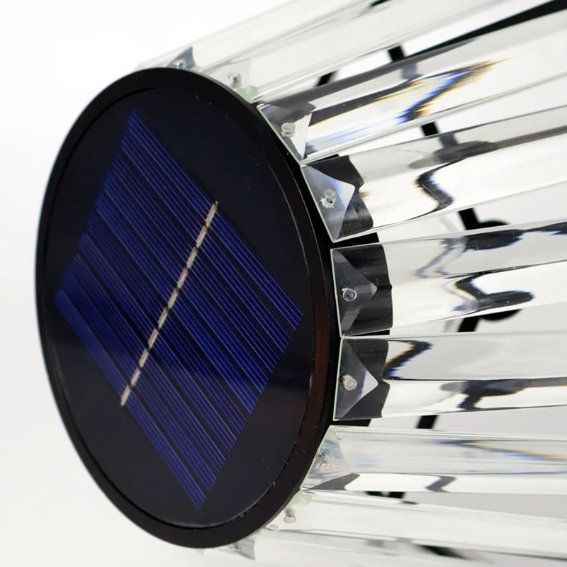 Contemporary Industrial Waterproof Solar USB Iron Glass Outdoor LED Floor Lamp For Garden