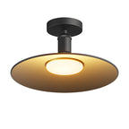 Contemporary industrial waterproof aluminum round 1-light semi-recessed ceiling lamp for outdoor patio