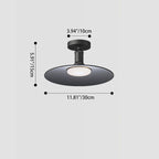 Contemporary industrial waterproof aluminum round 1-light semi-recessed ceiling lamp for outdoor patio