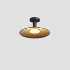 Contemporary industrial waterproof aluminum round 1-light semi-recessed ceiling lamp for outdoor patio