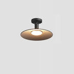 Contemporary industrial waterproof aluminum round 1-light semi-recessed ceiling lamp for outdoor patio
