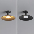 Contemporary industrial waterproof aluminum round 1-light semi-recessed ceiling lamp for outdoor patio