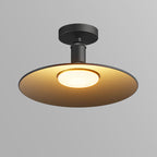 Contemporary industrial waterproof aluminum round 1-light semi-recessed ceiling lamp for outdoor patio