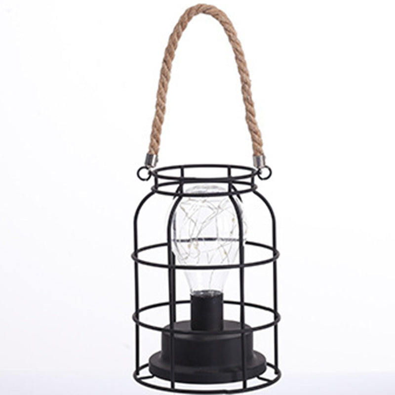 Modern Minimalist Vertical Striped Square Round Iron LED Table Lamp For The Living Room