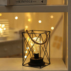 Modern Minimalist Vertical Striped Square Round Iron LED Table Lamp For The Living Room