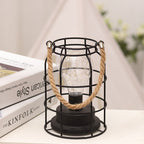 Modern Minimalist Vertical Striped Square Round Iron LED Table Lamp For The Living Room