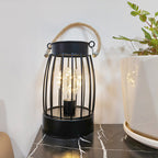 Modern Minimalist Vertical Striped Square Round Iron LED Table Lamp For The Living Room